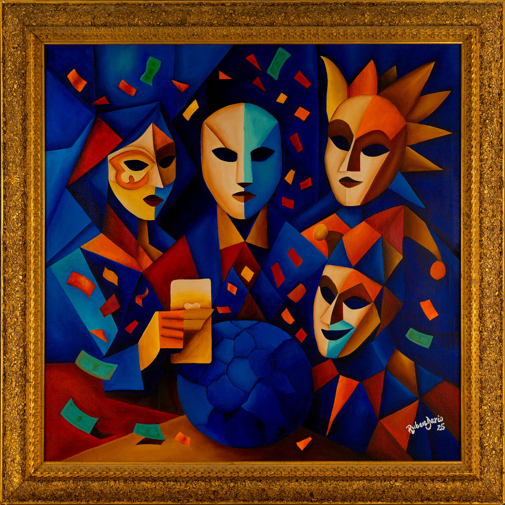 The Venetian Ball 1 — 36 × 36" Oil on Canvas
