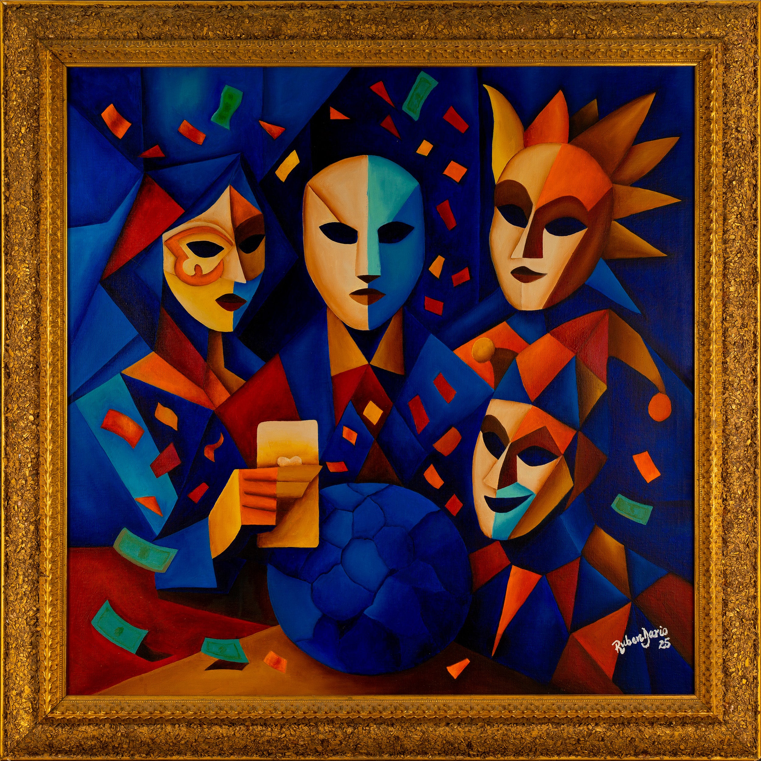 The Venetian Ball 1 — 36 × 36" Oil on Canvas