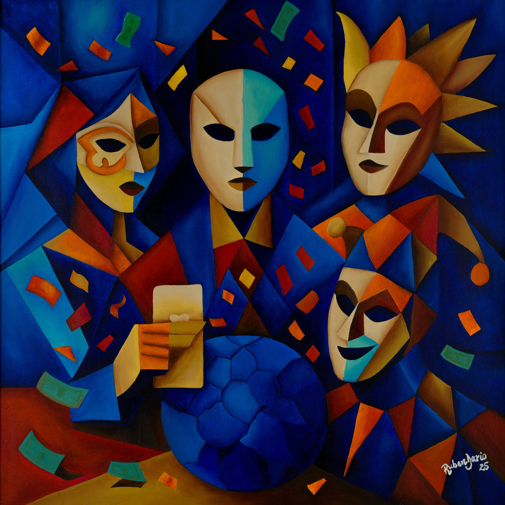 The Venetian Ball 1 — 36 × 36" Oil on Canvas