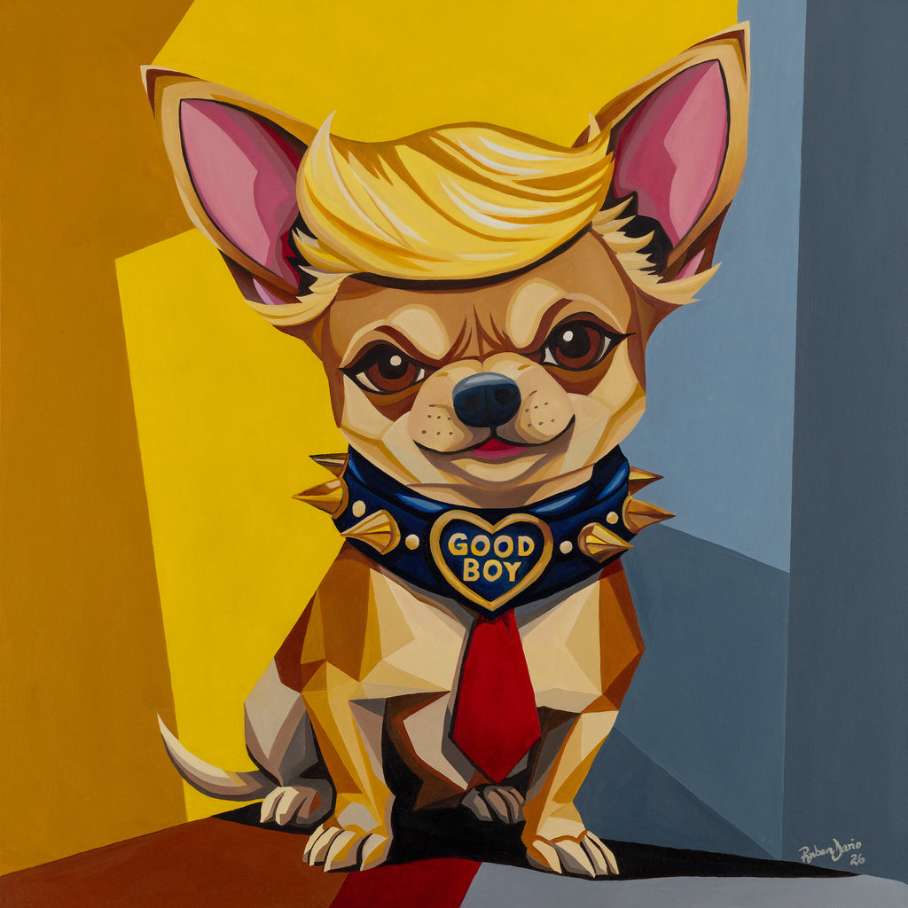 The Commander in Leash - 36 x 36" oil on canvas