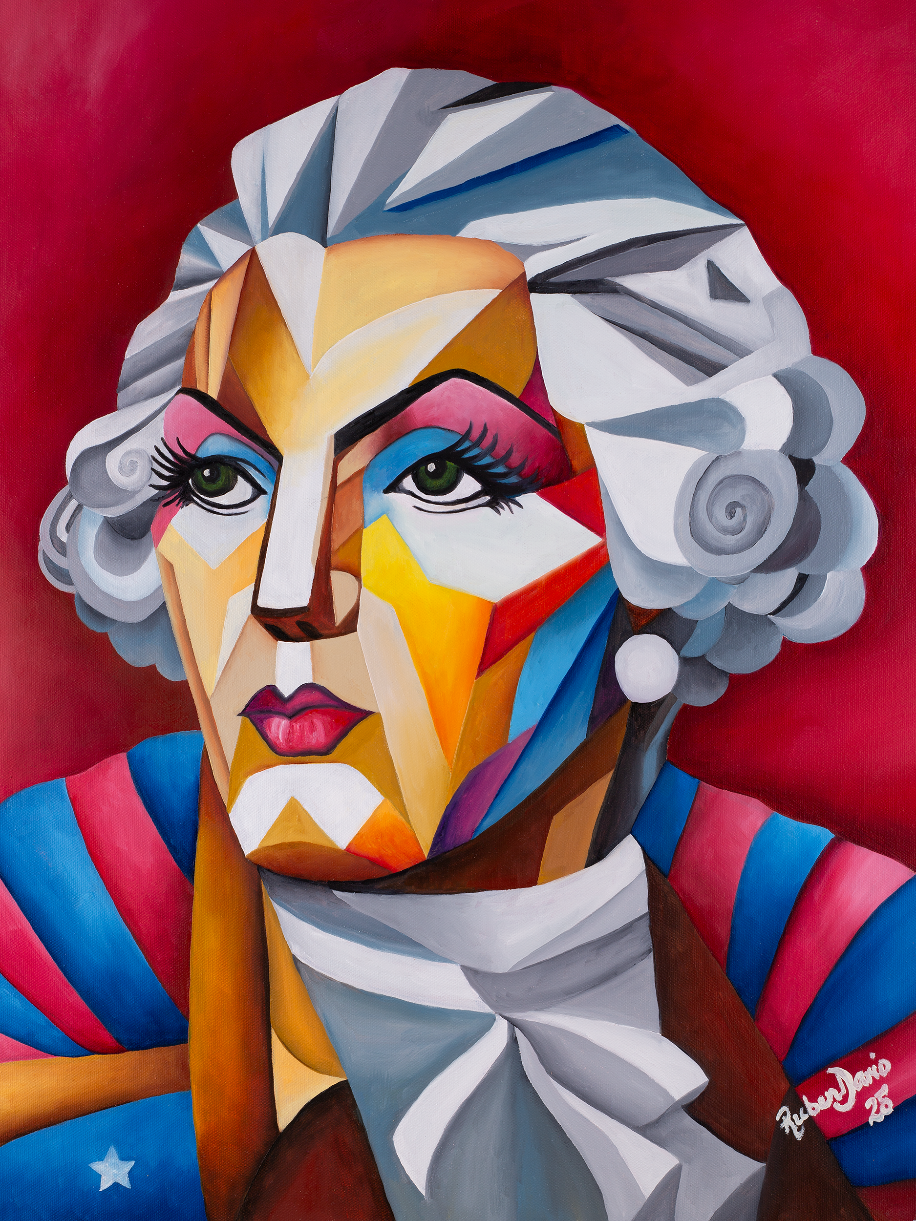 Washington in Red - 18 x 24" oil on canvas