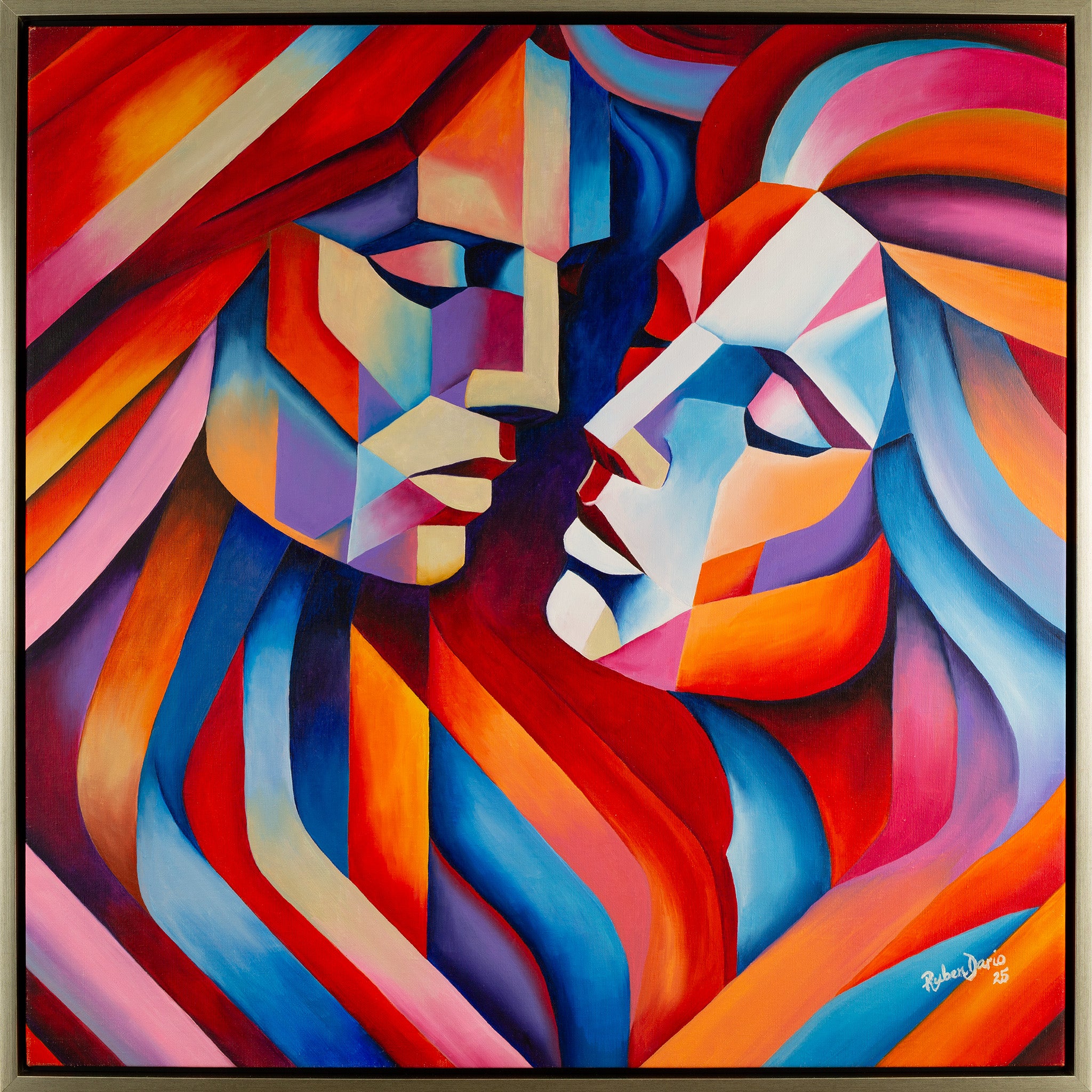 First to Rise - 36 x 36" - Framed oil on canvas