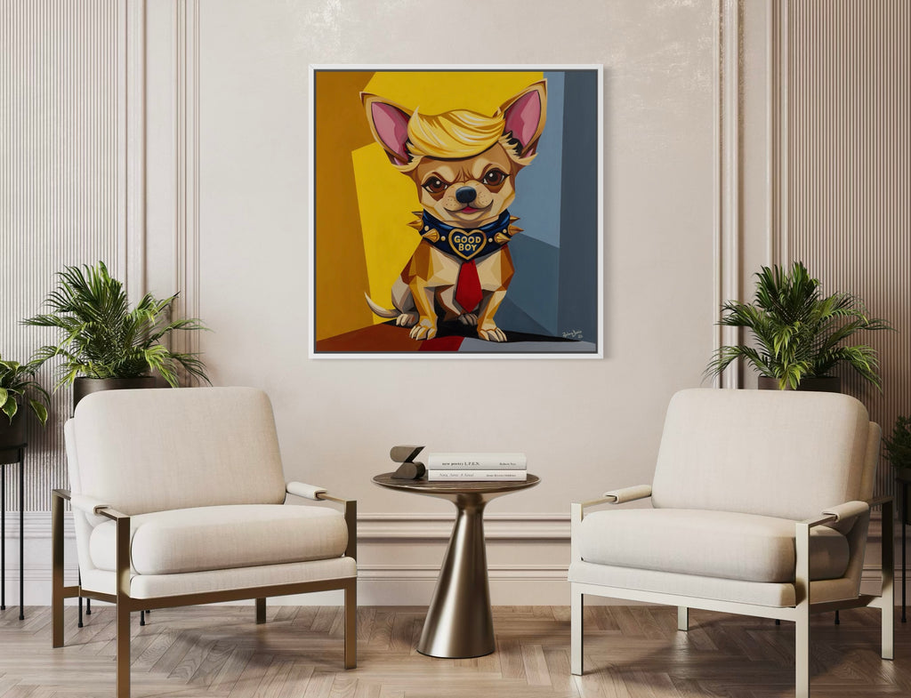 The Commander in Leash - 36 x 36" oil on canvas
