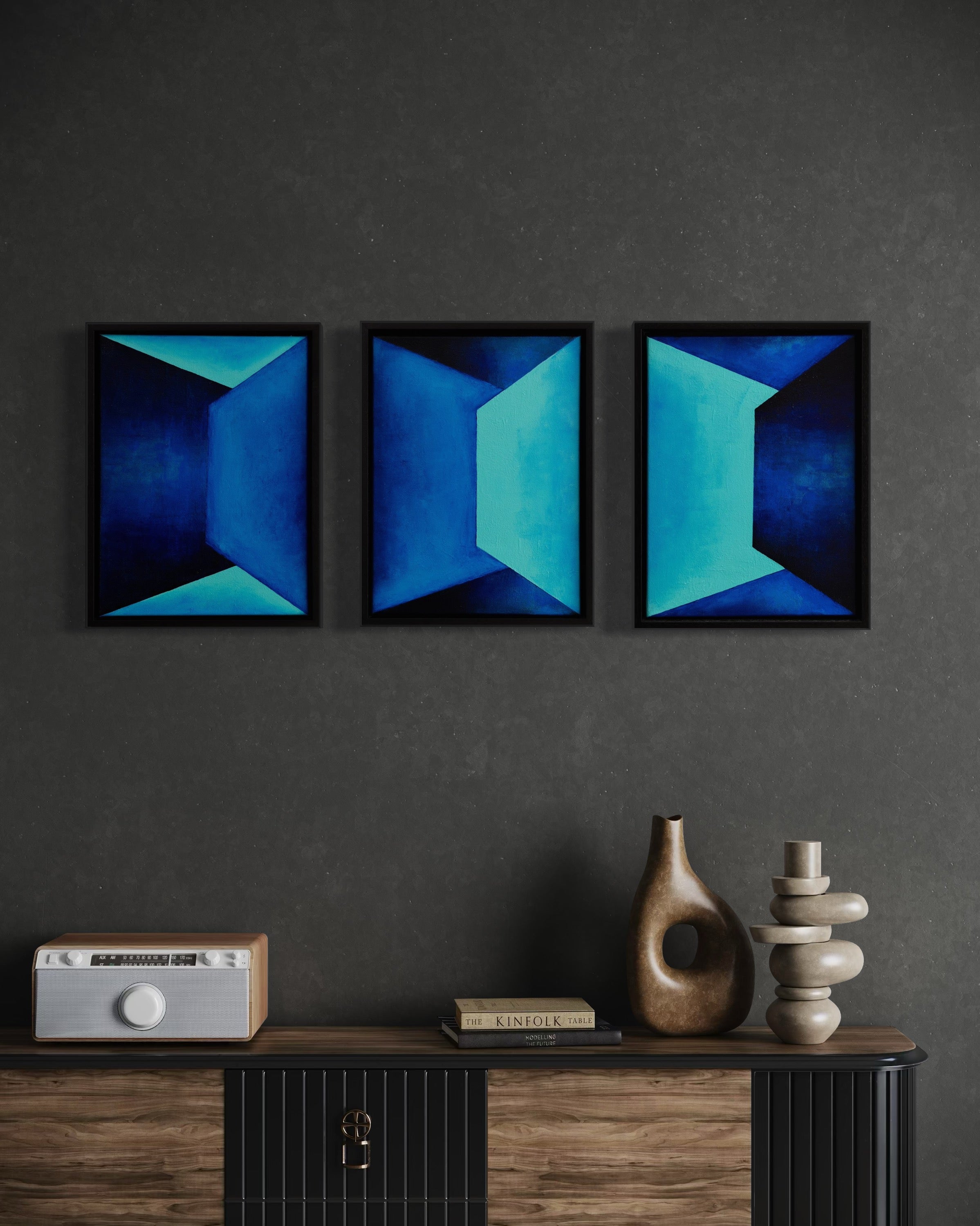DAWN'S EMBRACE - Set of 3 framed pieces 12"x16" - oil on canvas