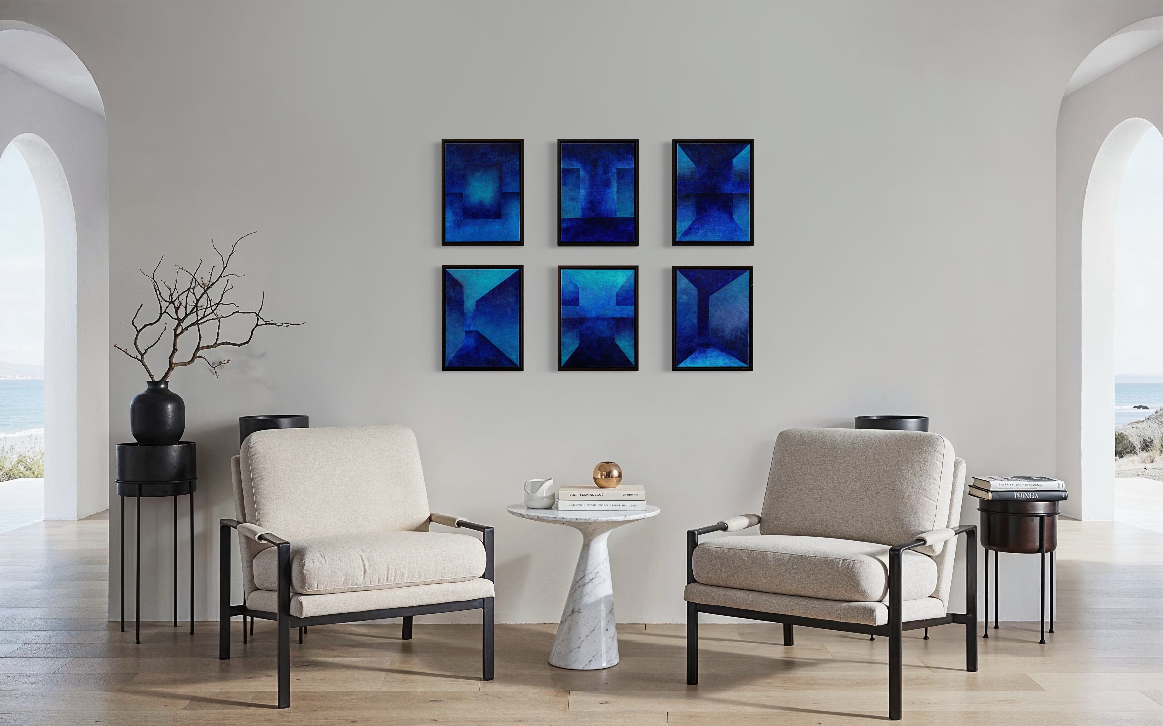THRESHOLDS - Set of 6 framed pieces 12"x16" - oil on canvas