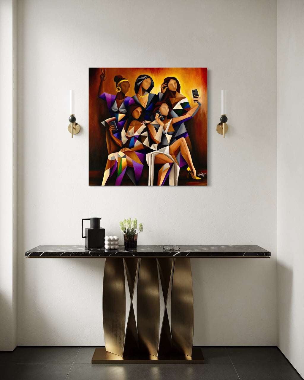 Les Demoiselles De Notre Temps - 36 x 36" - oil on canvas