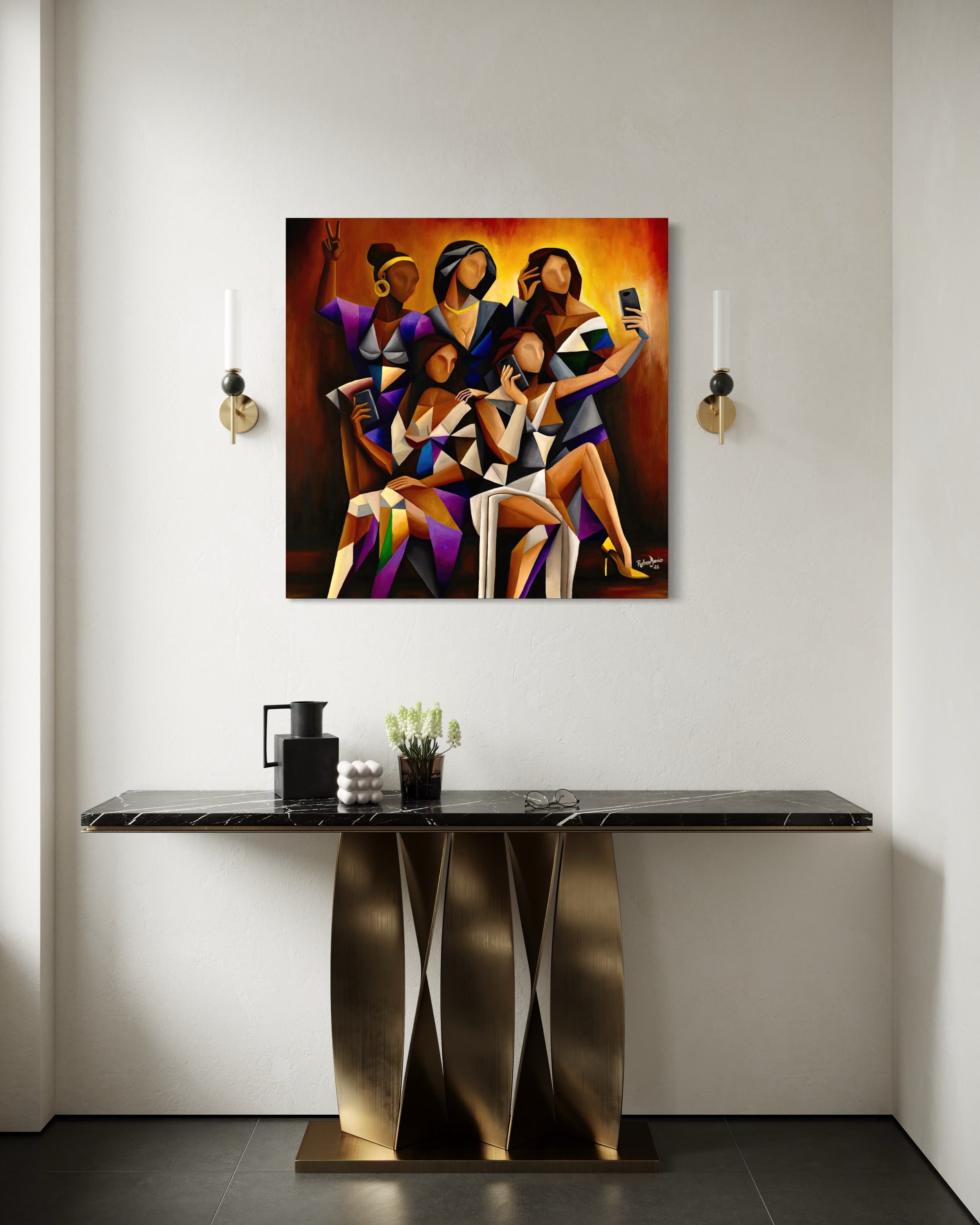 Les Demoiselles De Notre Temps - 36 x 36" - oil on canvas