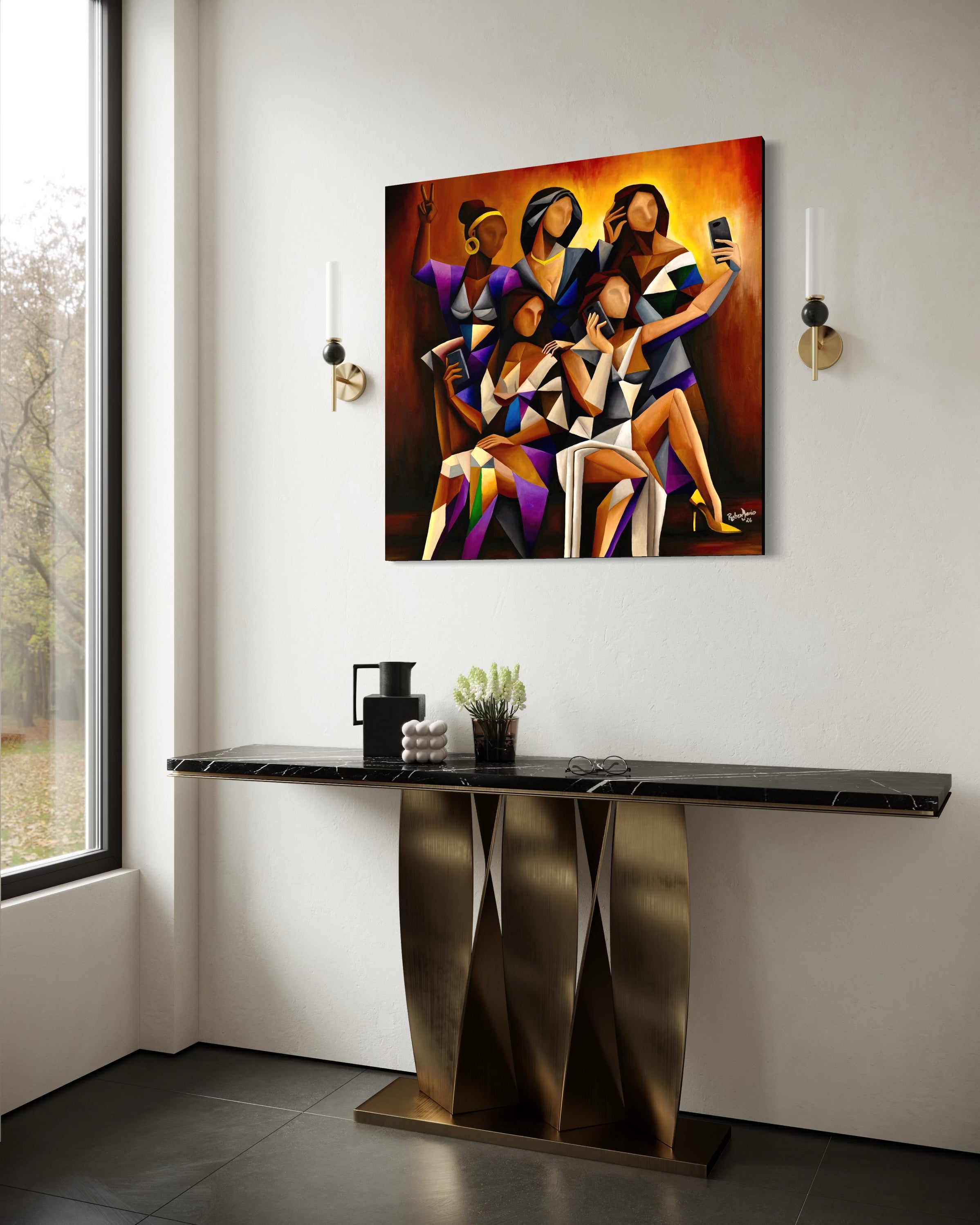 Les Demoiselles De Notre Temps - 36 x 36" - oil on canvas