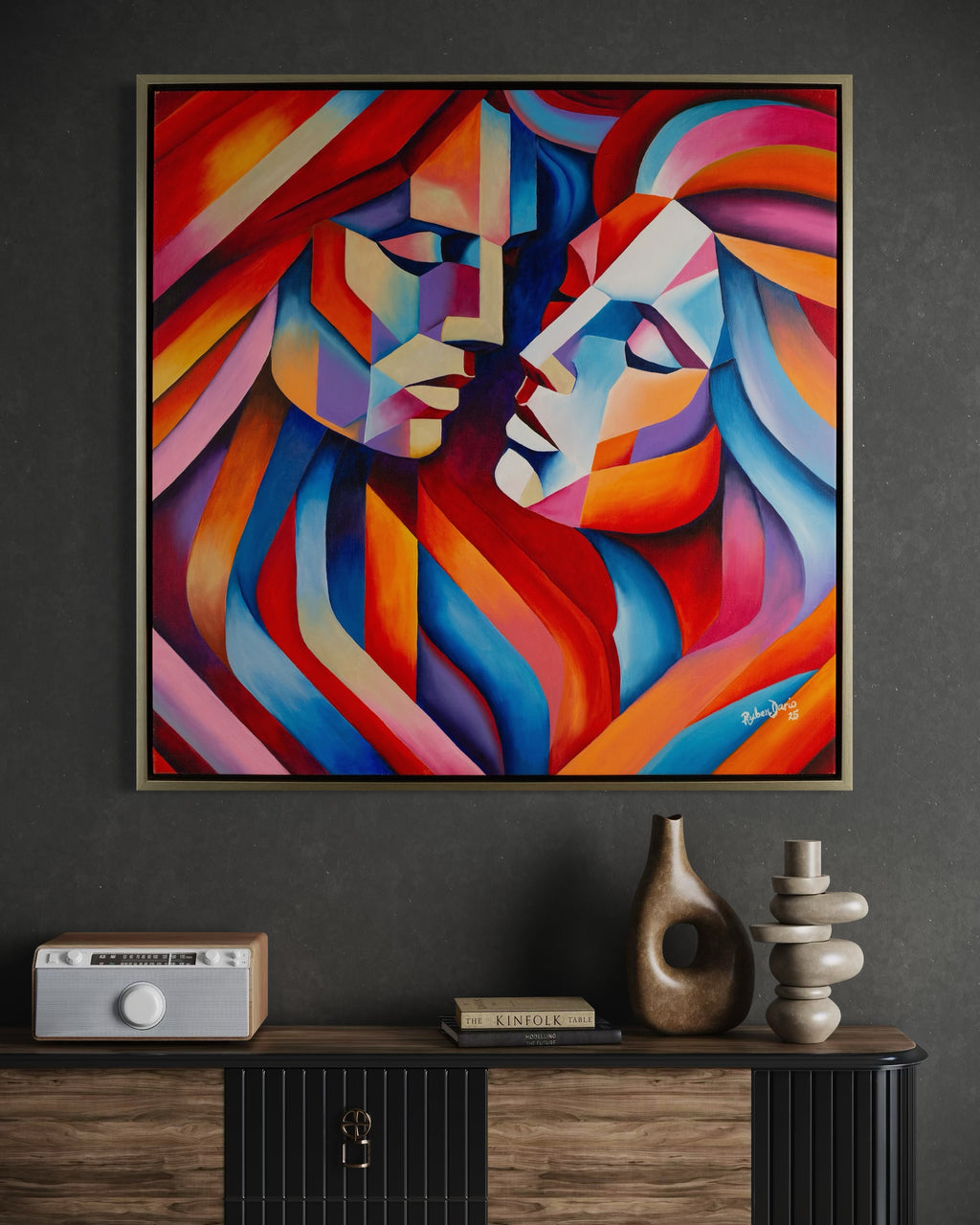 First to Rise - 36 x 36" - Framed oil on canvas