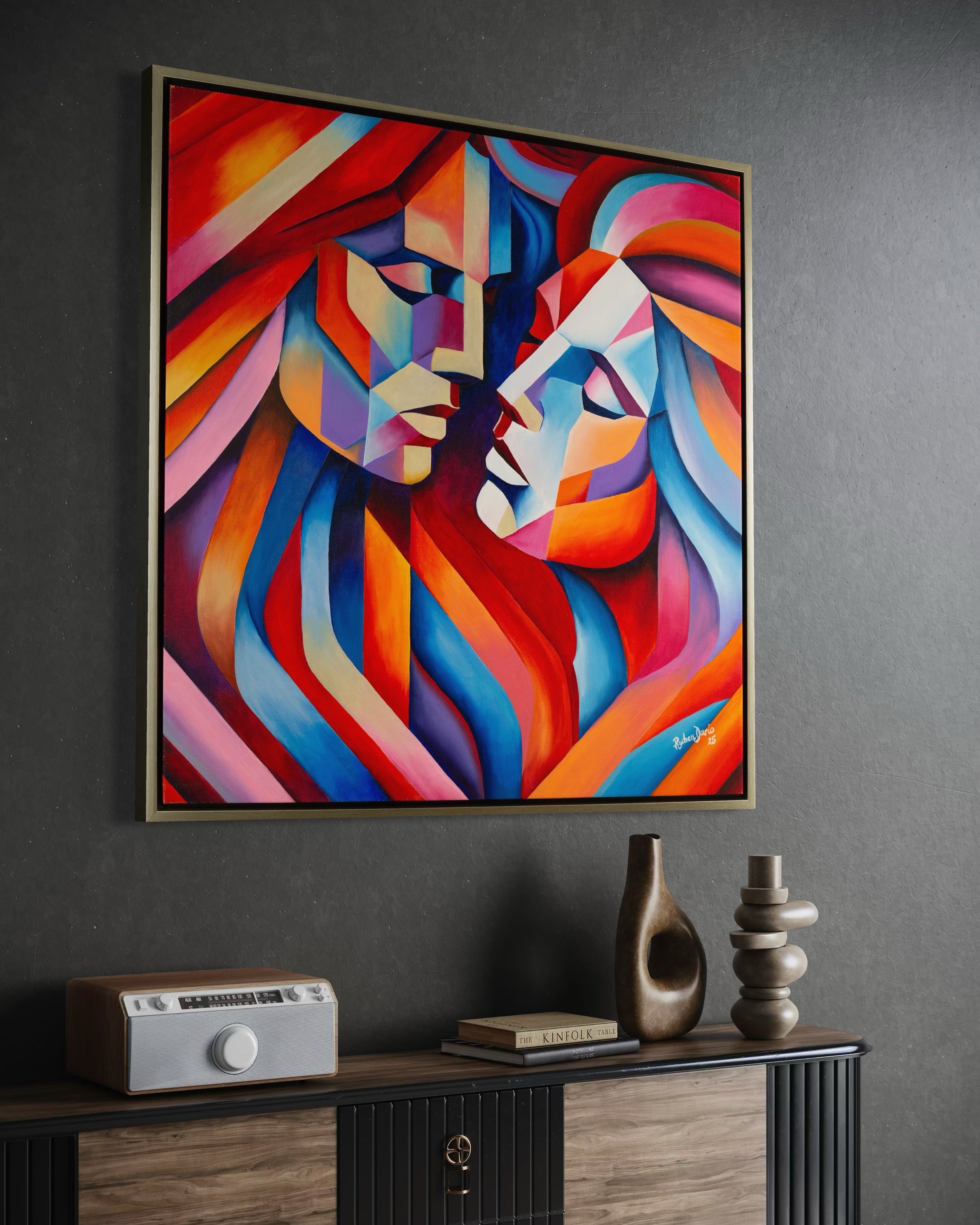 First to Rise - 36 x 36" - Framed oil on canvas