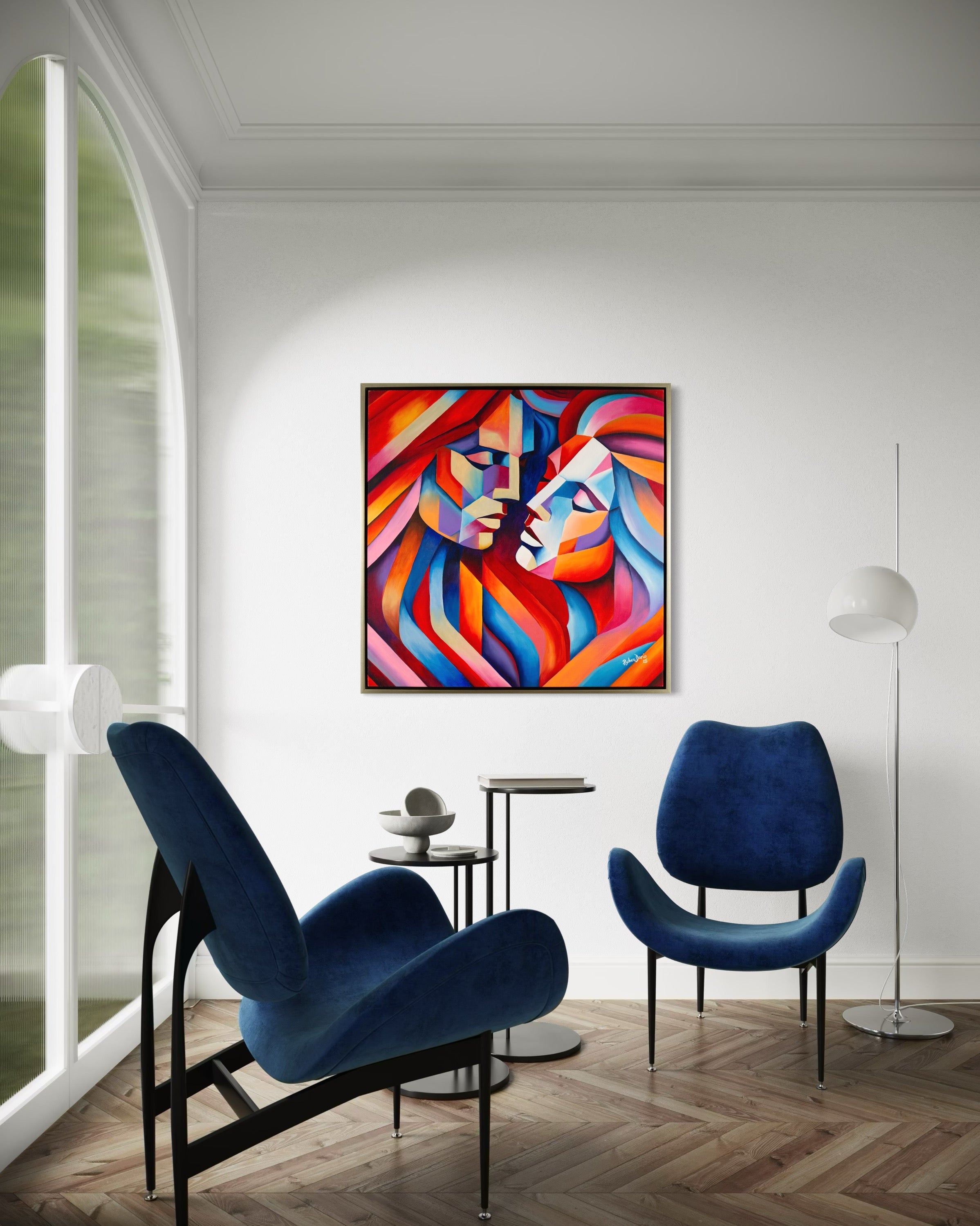 First to Rise - 36 x 36" - Framed oil on canvas