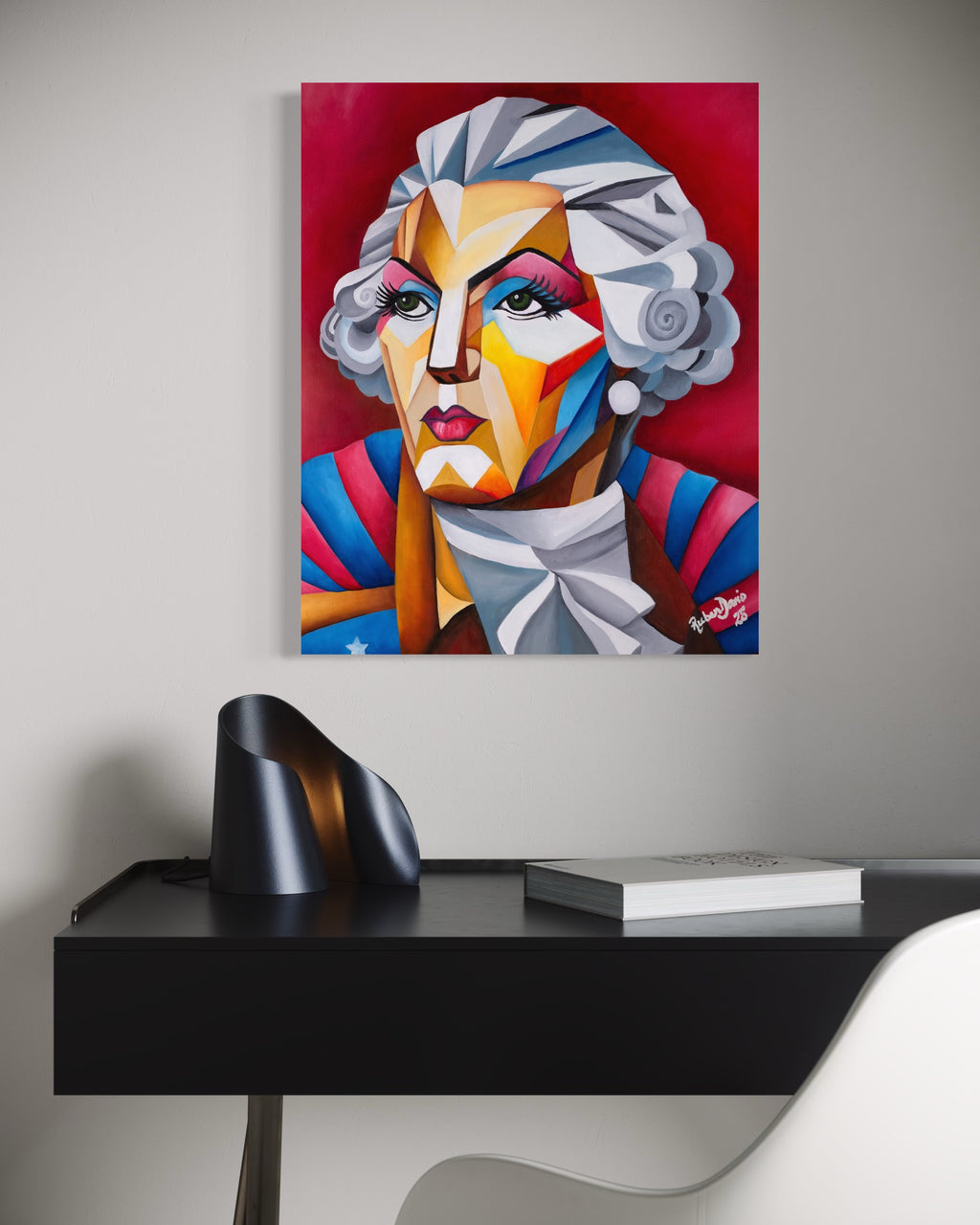 Washington in Red - 18 × 24" Oil on Canvas