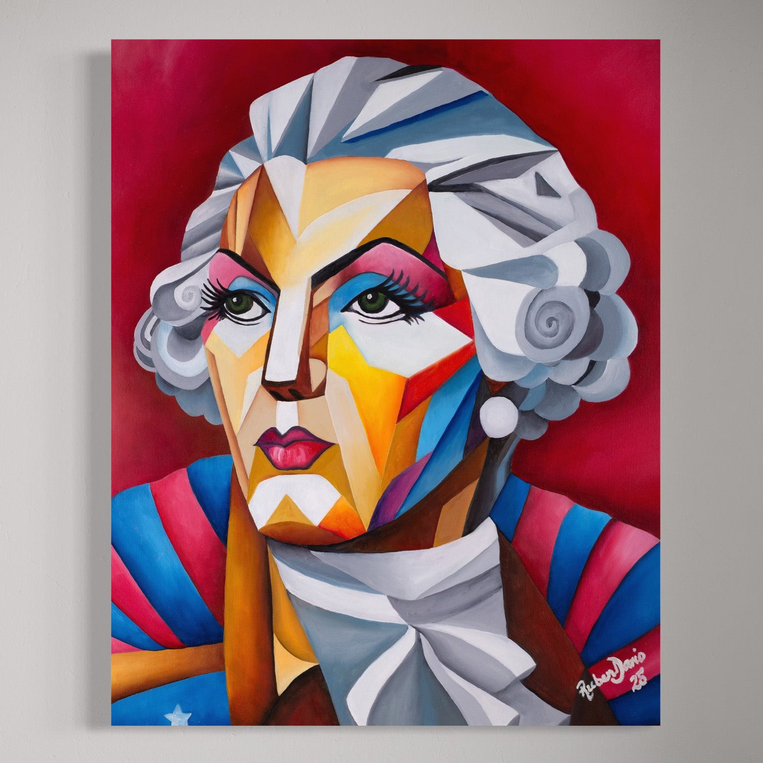 Washington in Red - 18 × 24" Oil on Canvas