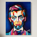 Lincoln in Blue - 18 × 24" Oil on Canvas