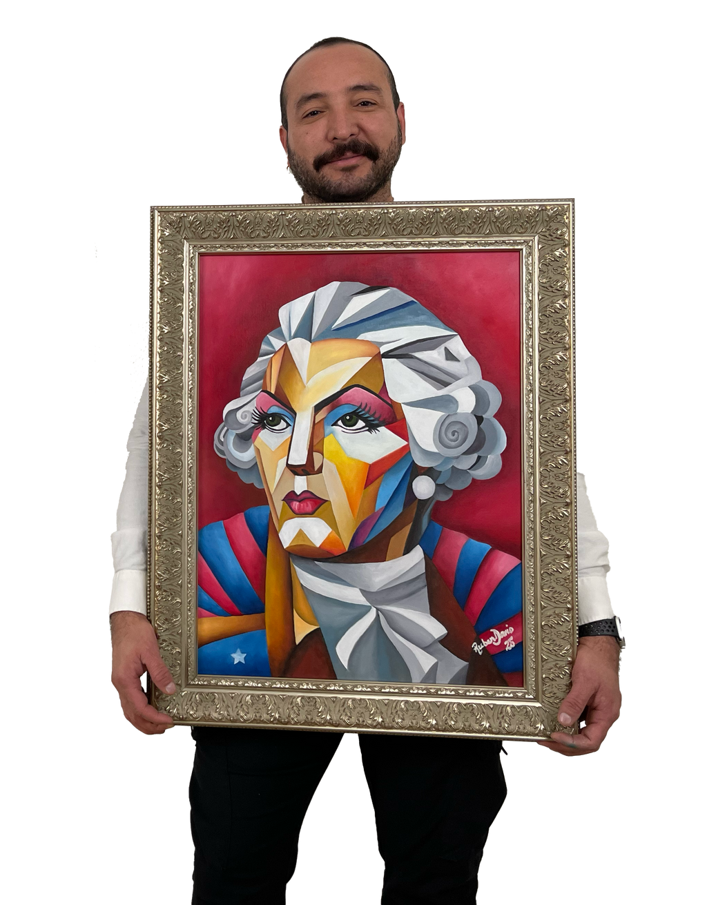 Washington in Red - 18 × 24" Oil on Canvas
