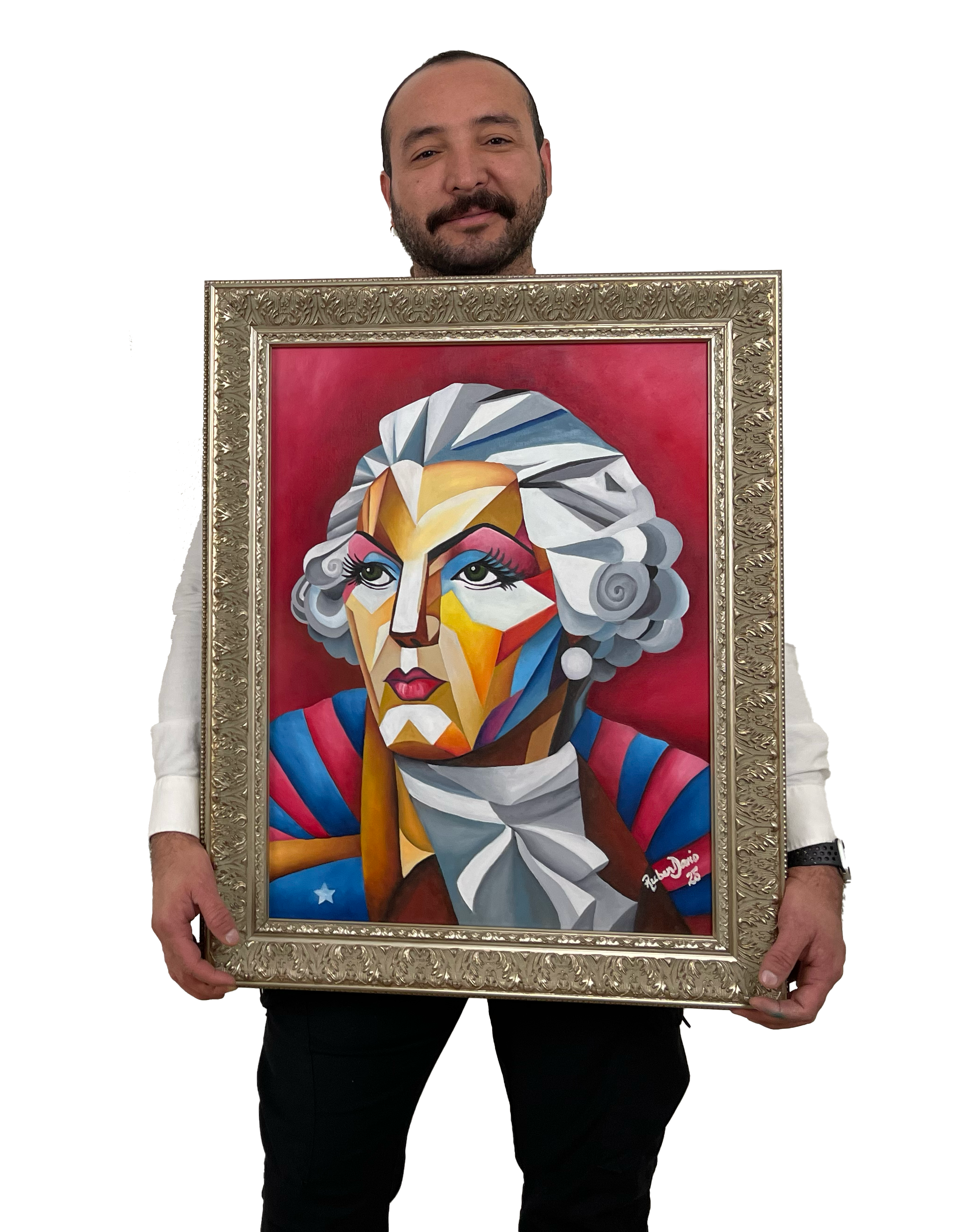 Washington in Red - 18 × 24" Oil on Canvas