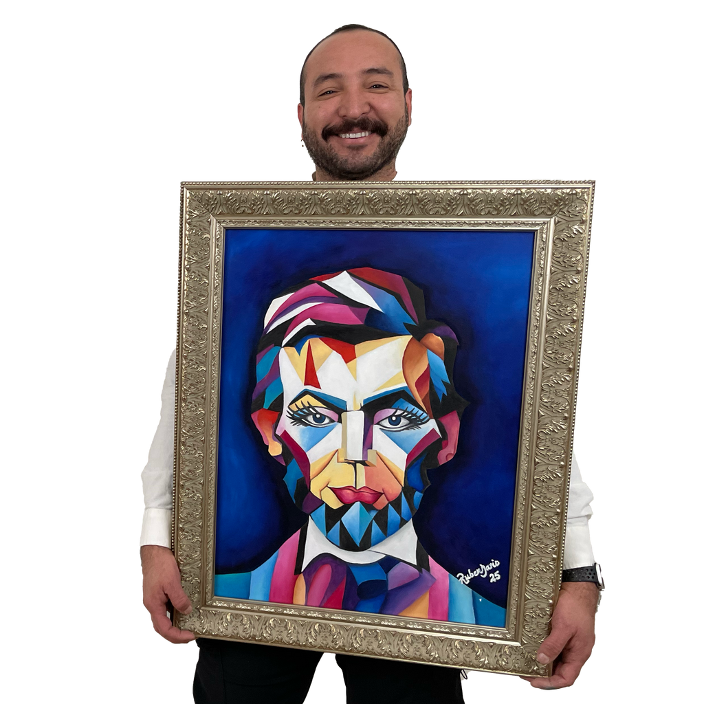 Lincoln in Blue - 18 × 24" Oil on Canvas