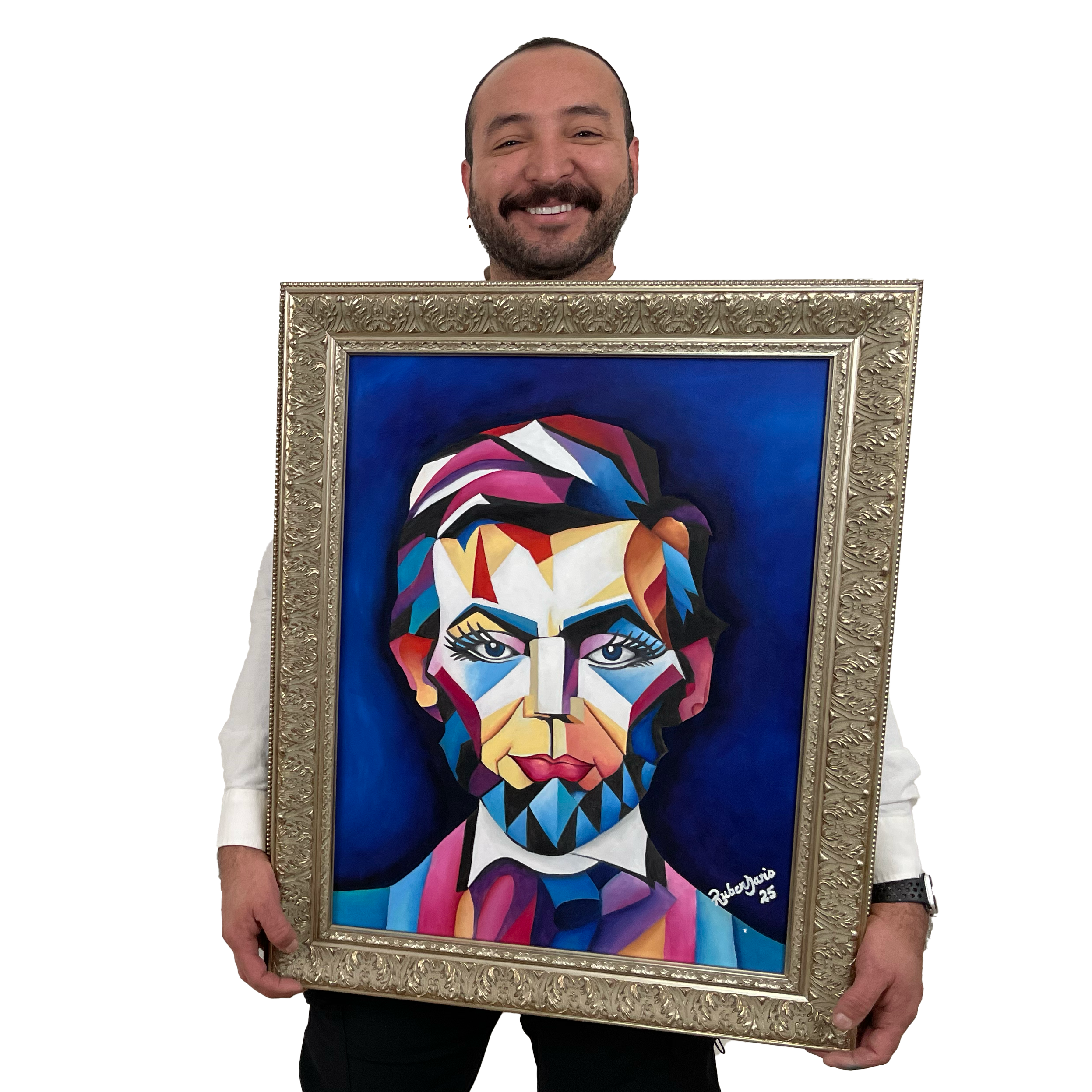 Lincoln in Blue - 18 × 24" Oil on Canvas
