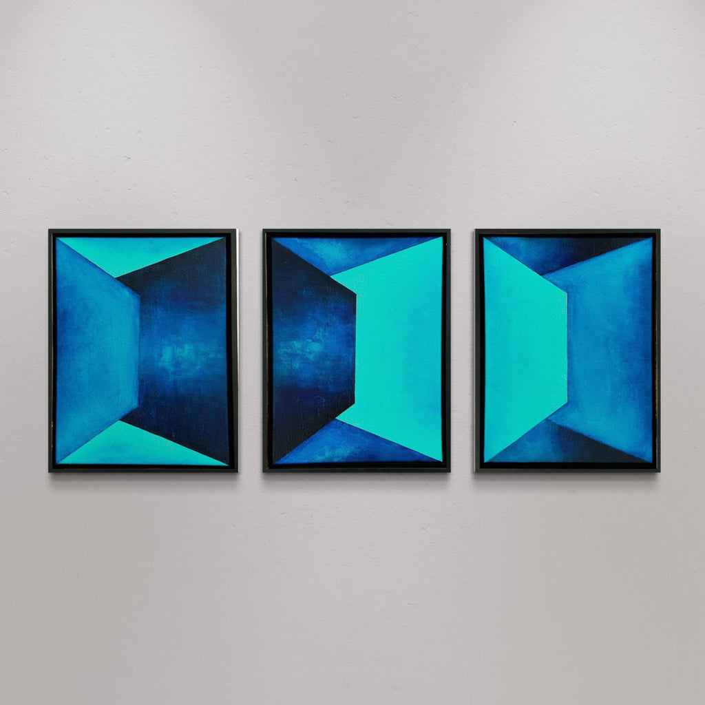 DAWN'S EMBRACE - Set of 3 framed pieces 12"x16" - oil on canvas