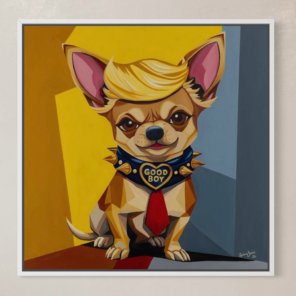 The Commander in Leash - 36 x 36" oil on canvas